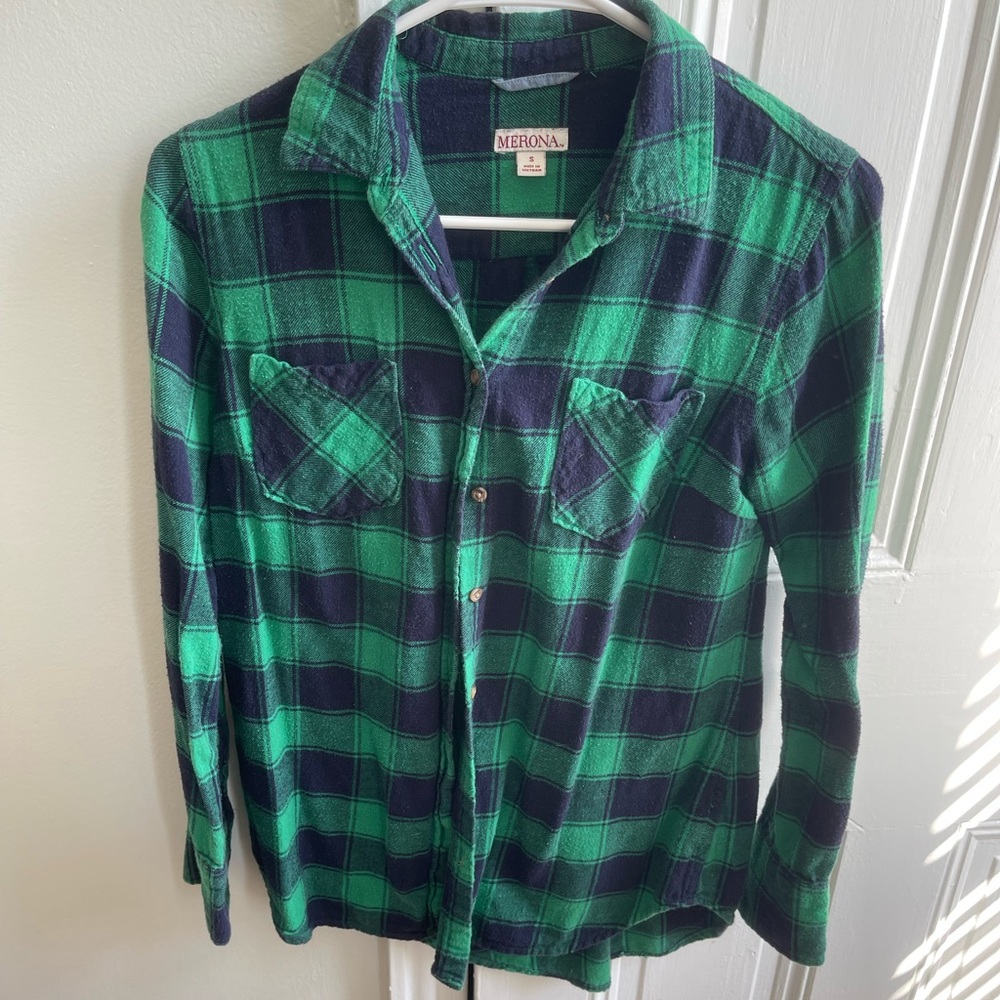 Green and blue flannel